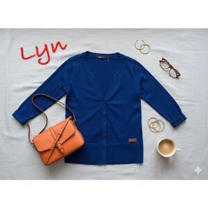 Lyn Cornflower Blue Cardigan Sweater Sz. 1X